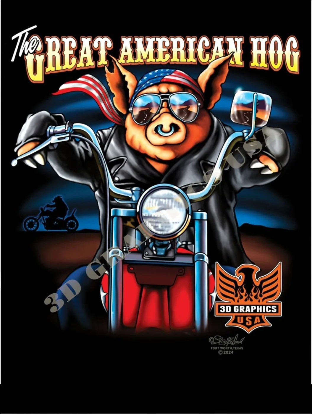 ภาพต้นฉบับลาย THE GREAT AMERICAN HOG วาดโดย Steve McDonald