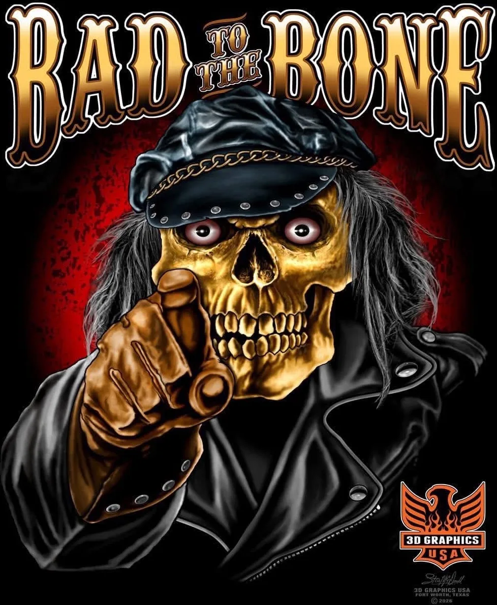 ภาพต้นฉบับลาย BAD TO THE BONE วาดโดย Steve McDonald