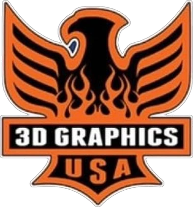 โลโก้ 3D Graphics USA นกอินทรีเปลวไฟ